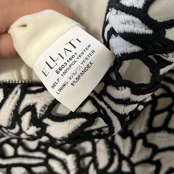 ELLIATT Ivory Coast Lace Sheath Midi Dress White & Black Floral, Size S - Picture 12 of 14